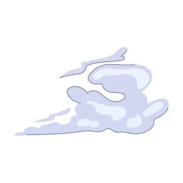 Dynamic smoke cloud cartoon vector illustration Stock Illustration
