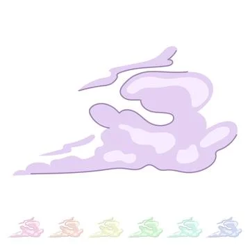 Dynamic smoke cloud vector cartoon graphic Stockillustratie