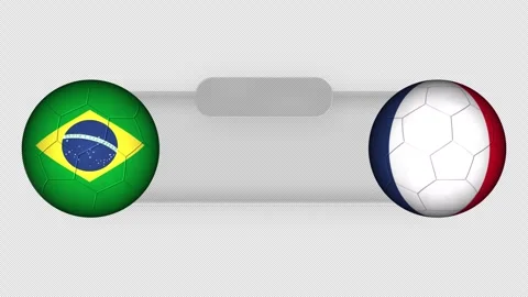Dynamic soccer match panel animation featuring Brazil versus France Stock-Footage 335114905
