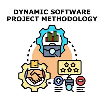 Dynamic software project methodology delivering business value Stock Illustration