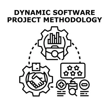 Dynamic software project methodology delivering business value Stock Illustration