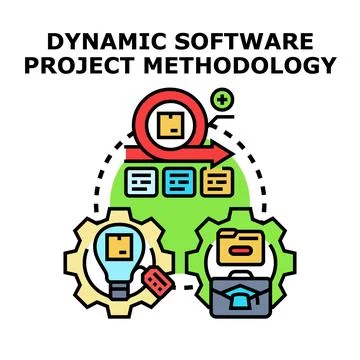 Dynamic software project methodology development and process cycle イラスト素材