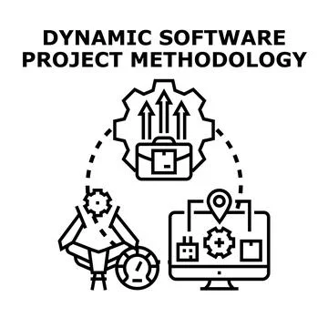 Dynamic software project methodology improving business workflow development Stock Illustration
