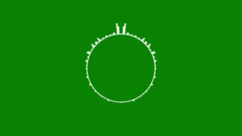 Dynamic sound frequency visualizer on green screen, circular music waveform.. 스톡 동영상 346070758