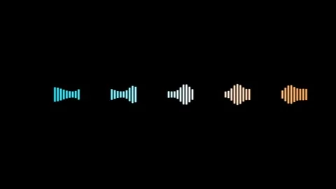 Dynamic sound wave equalizer animation on black background with vibrant gra.. Stock Footage 345547518