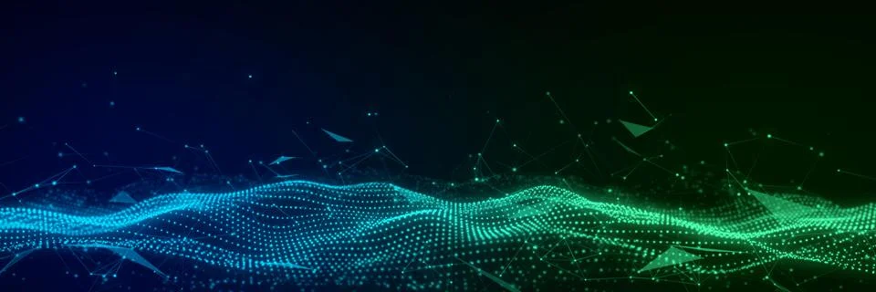 Dynamic sound wave of particles Stock Illustration