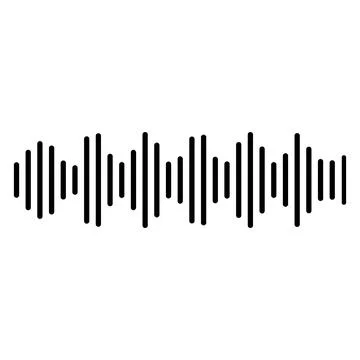 Dynamic Sound Wave Pulse, in Black and White Stock Illustration