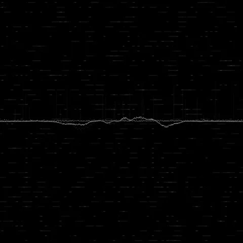Dynamic Sound Waveform and Energetic Particles on Black Background Stock Footage 341374810