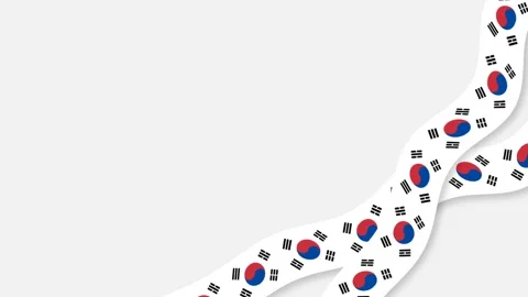 Dynamic South Korean Flag Ribbons Background for Remembrance and Military A.. Stock Footage 340072590