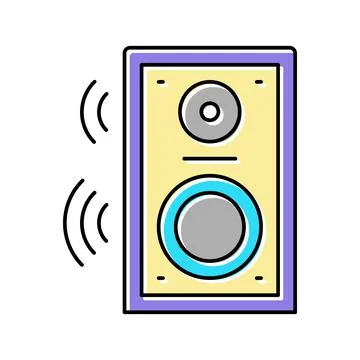 Dynamic speaker color icon vector illustration Stock Illustration