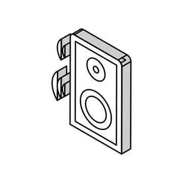 Dynamic speaker isometric icon vector illustration 스톡 일러스트