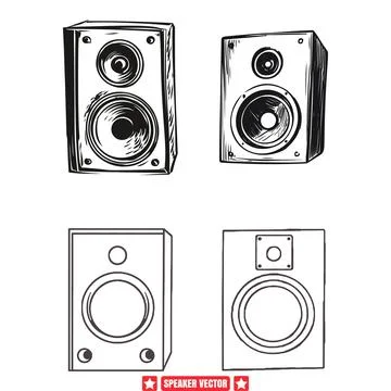 Dynamic Speaker Silhouettes  Energize Your Designs Stock Illustration