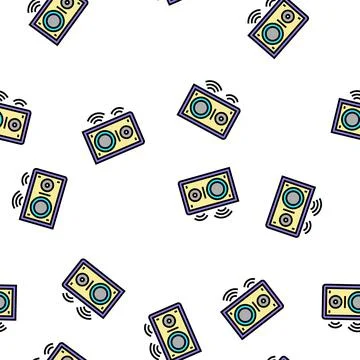 Dynamic speaker vector seamless pattern Stock Illustration