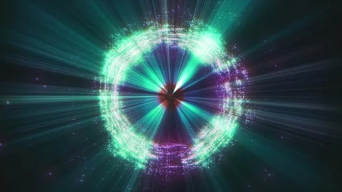 Dynamic spectral light bursts from a luminous ring Video stock 333391217