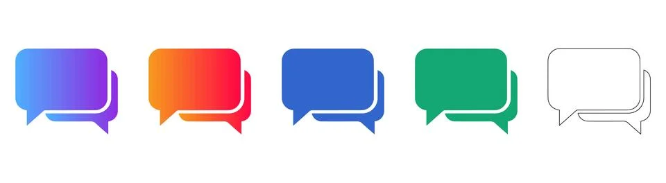 Dynamic Speech Bubble Icons for Communication and Messaging Applications Stock Illustration
