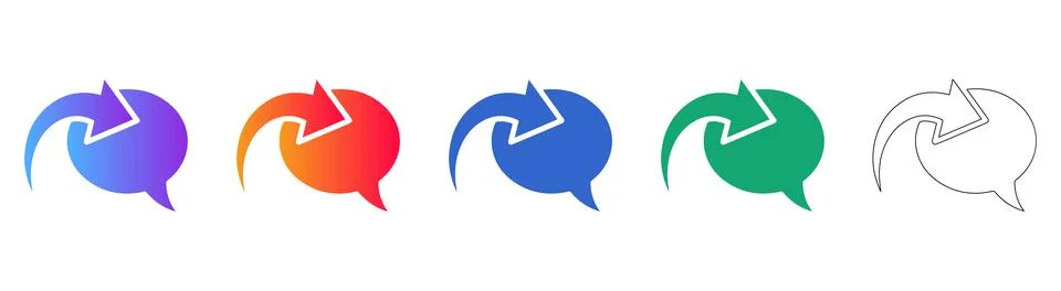 Dynamic Speech Bubble Reply Icons 스톡 일러스트
