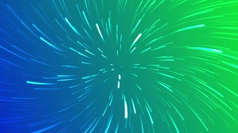 Dynamic speed light burst blue to green radial motion lines animation Stock Footage 310047901