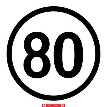 Dynamic Speed Limit Sign Silhouettes  Road Safety Icons Collection for Desi.. Stock Illustration