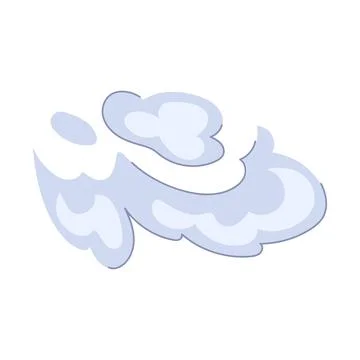 Dynamic speed smoke cloud cartoon effect drawing Stock Illustration