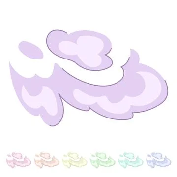 Dynamic speed smoke cloud cartoon effect drawing graphic Stock Illustration