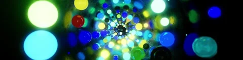 Dynamic sphere with neon light background playing in a loop Видео 340111927