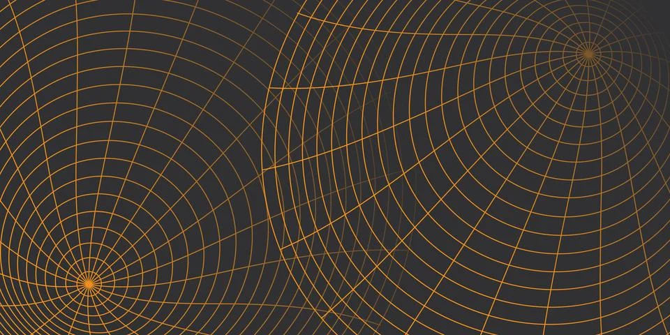 Dynamic Spiral Network Grid - Convergence of Lines, a Complex, Spiraling Ci.. Illustrazione stock