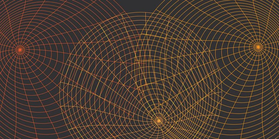 Dynamic Spiral Network Grid - Convergence of Lines, a Complex, Spiraling Ci.. Stock Illustration