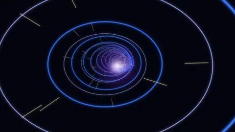 Dynamic spiral pattern in bright colors with glowing center Stock Footage 337232323