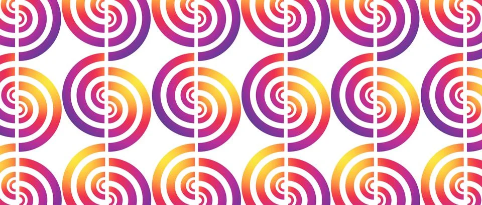 Dynamic Spiral Seamless Pattern with Colorful Gradient Swirls Illustrazione stock