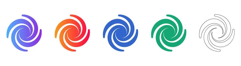 Dynamic Spiral Vortex Icons Stock Illustration