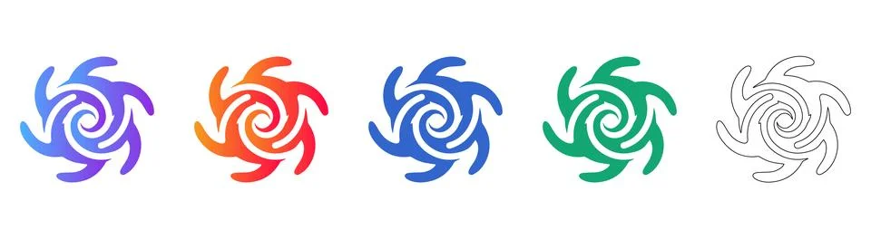 Dynamic Spiral Vortex Icons for Motion Design Stockillustratie