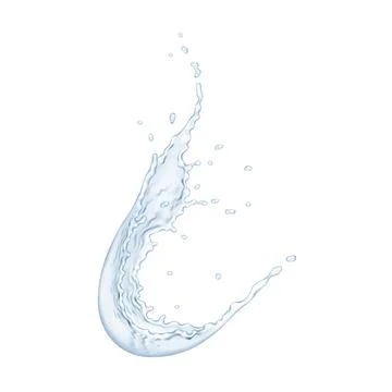 Dynamic Splash of Clear Water in Mid Air Stock Illustration