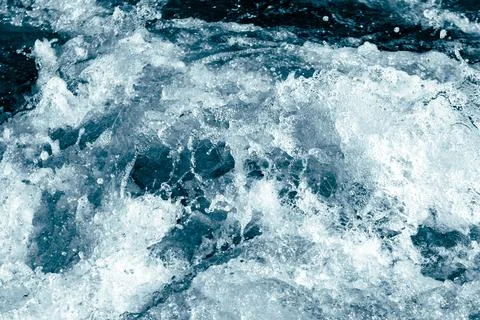 Dynamic splash of ocean water, showing foam and turbulent motion Stock Photos