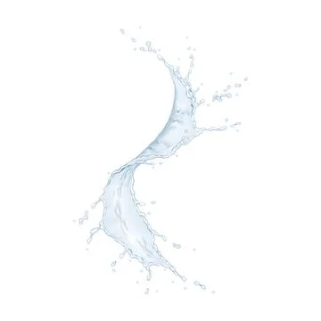 Dynamic Splash of Water on White Background Stock Illustration