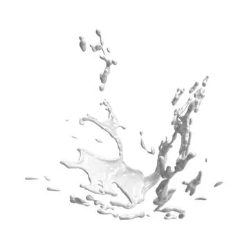 Dynamic splash of white liquid isolated on a pure white background Stock Illustration