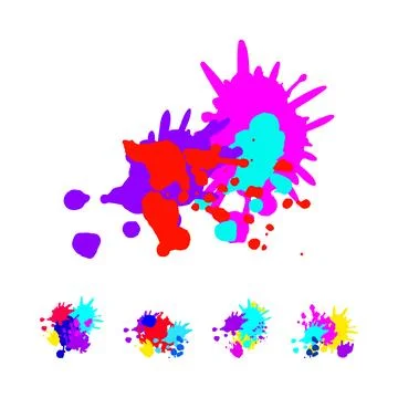 Dynamic splashes of vivid paint colors Stock Illustration