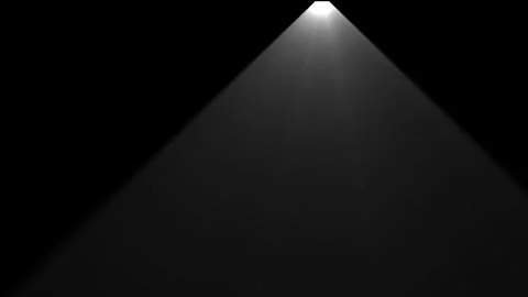 Dynamic spotlight cone glowing brightly in dark isolated background. Vídeo Stock 337081676