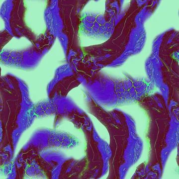 Dynamic spotted seamless pattern with strokes and spots. Stock Illustration