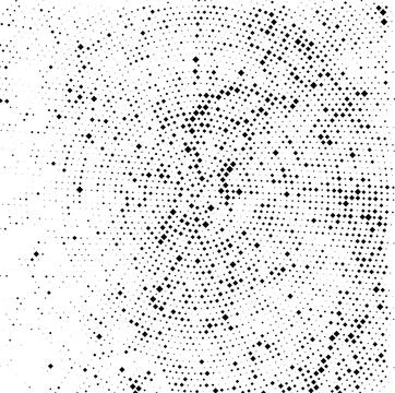 Dynamic Square Halftone Texture, black and white dots background Stock Illustration