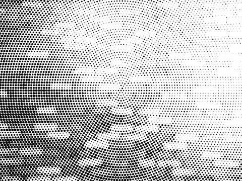 Dynamic Square Halftone Texture, black and white dots background Stock Illustration