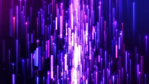 Dynamic square violet glowing line beams, Colorful glow light trail. Stock Footage 292369096