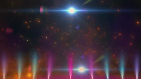 Dynamic Stage Lighting Beams with Floating Particles in a Dark Background Stock Footage 338438956