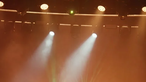 Dynamic Stage Lighting Effects with Moving Spotlights Stock-Footage 335042604