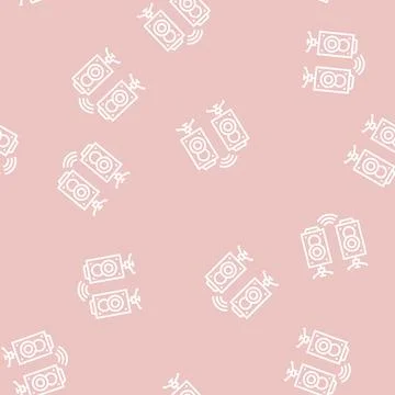 Dynamic on stage playing music line seamless pattern Stock Illustration