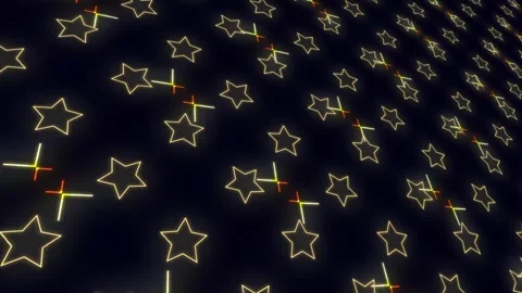 Dynamic star animation, abstract neon star in black background, luxury footage Stock Footage 296320737