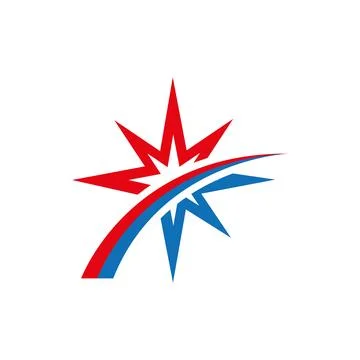 Dynamic Star Burst Logo Design with Fast Energy Motion Branding Stock Illustration