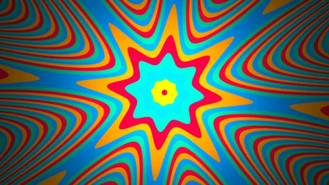 Dynamic Starburst Patterns with Vibrant Colors and Flowing Motion Video stock 291097507