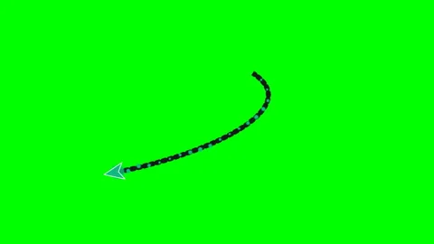 Dynamic Stardust Dotted Trail Arrow Green Screen Stock Footage 345710200
