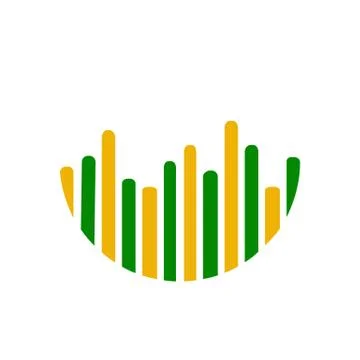 Dynamic Statistic Round Clip Abstract Symbol Stock Illustration