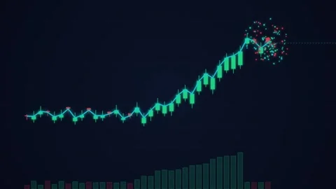 Dynamic stock market candlestick chart animation showing steady upward fina.. 動画素材 343248928